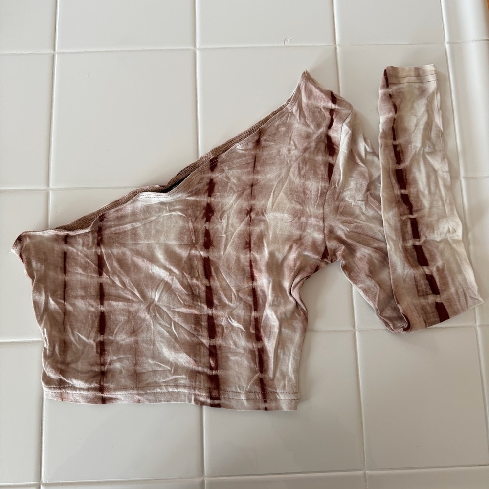 SHEIN Brown Tie-Dye Top